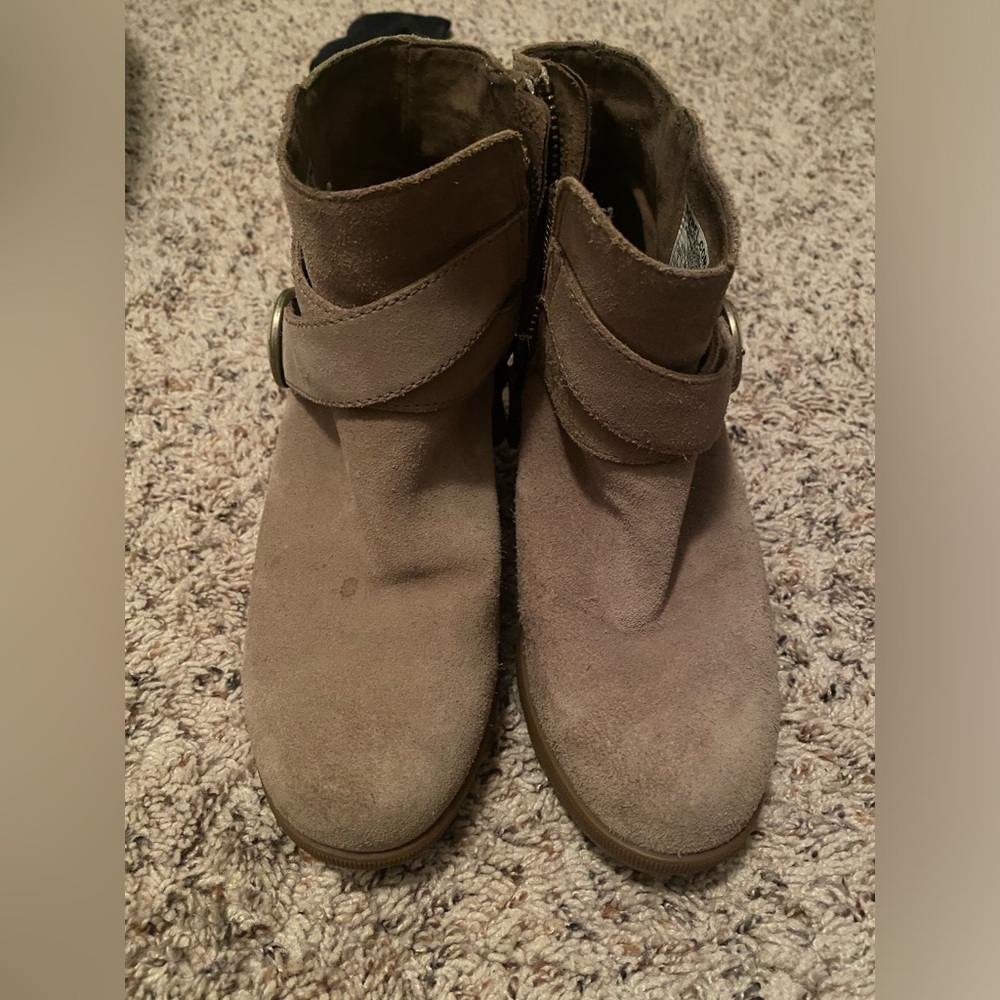 Sorel Joan Of Arctic Wedge I Buckle Tan Suede
